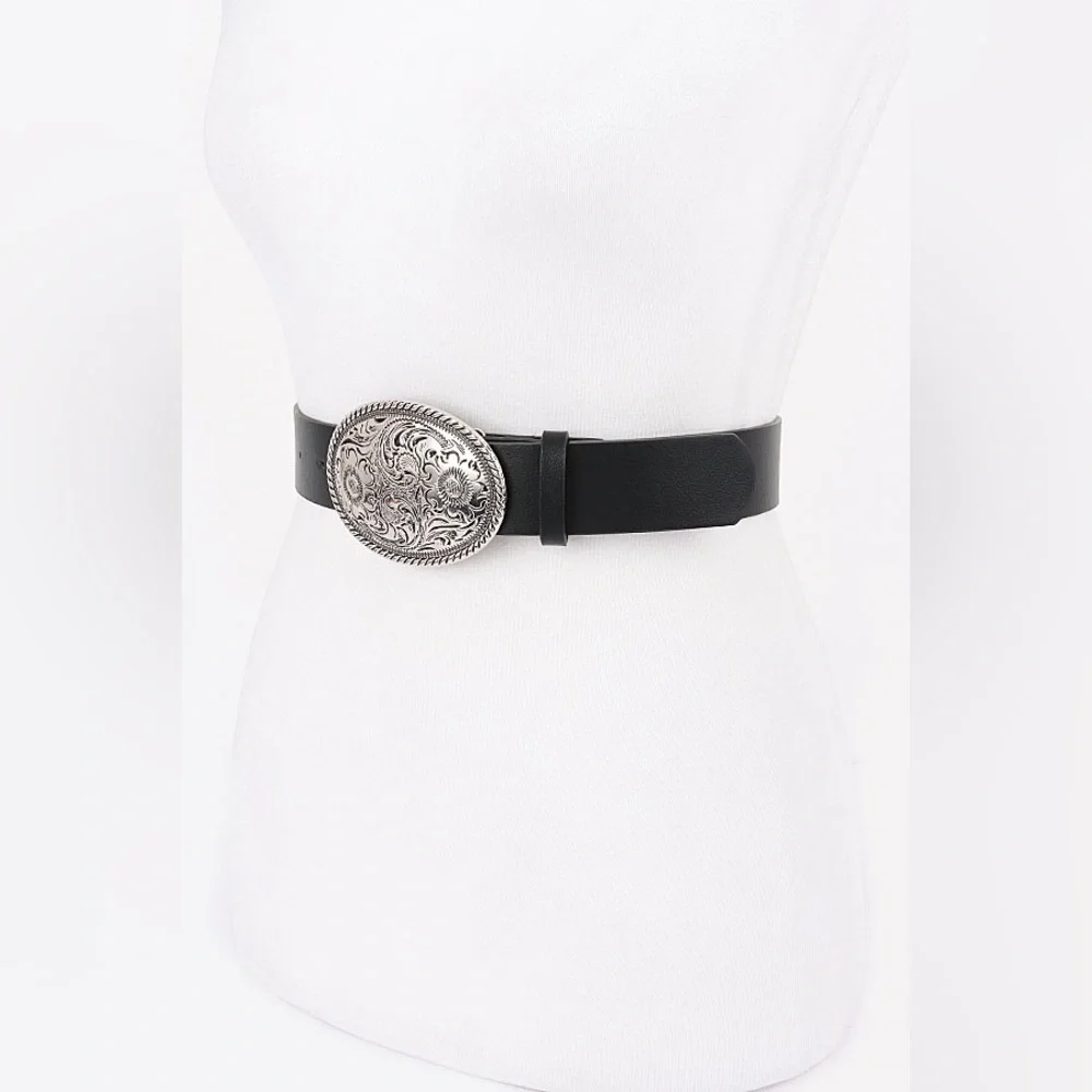 Vegan Leather Concho Statement Belt
